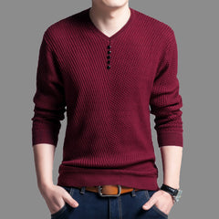 Casual V-Neck Knit Sweater Top
