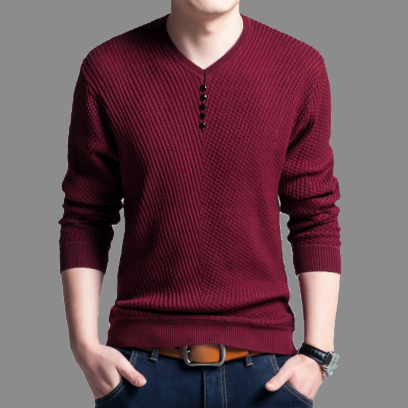 Casual V-Neck Knit Sweater Top