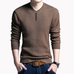 Casual V-Neck Knit Sweater Top