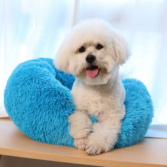 Round Plush Dog Bed for Deep Sleep