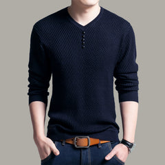 Casual V-Neck Knit Sweater Top