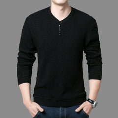 Casual V-Neck Knit Sweater Top