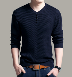Casual V-Neck Knit Sweater Top